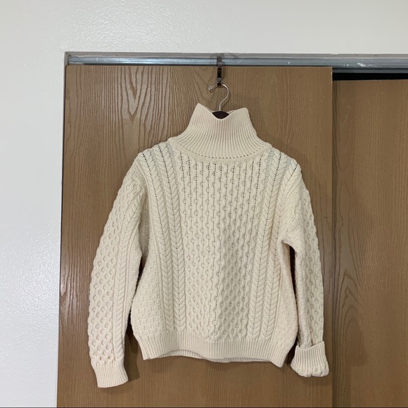 Inis Crafts Merino Turtleneck CableKnit Sweater - Picture 2 of 7